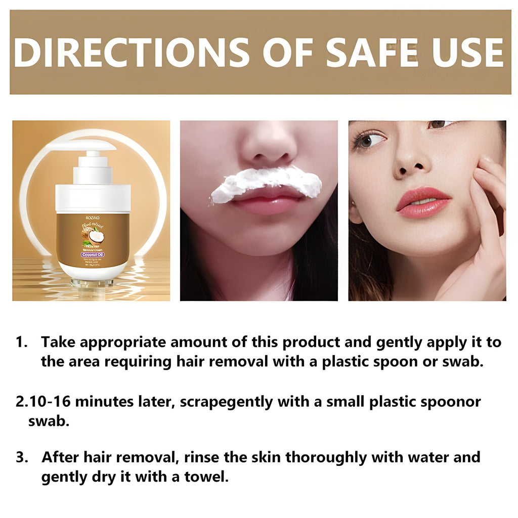 Crema Depilatoria Facial con Aceite de Coco